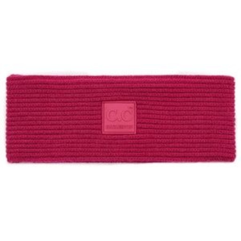 C.C Solid Ribbed Headband With Rubber Patch